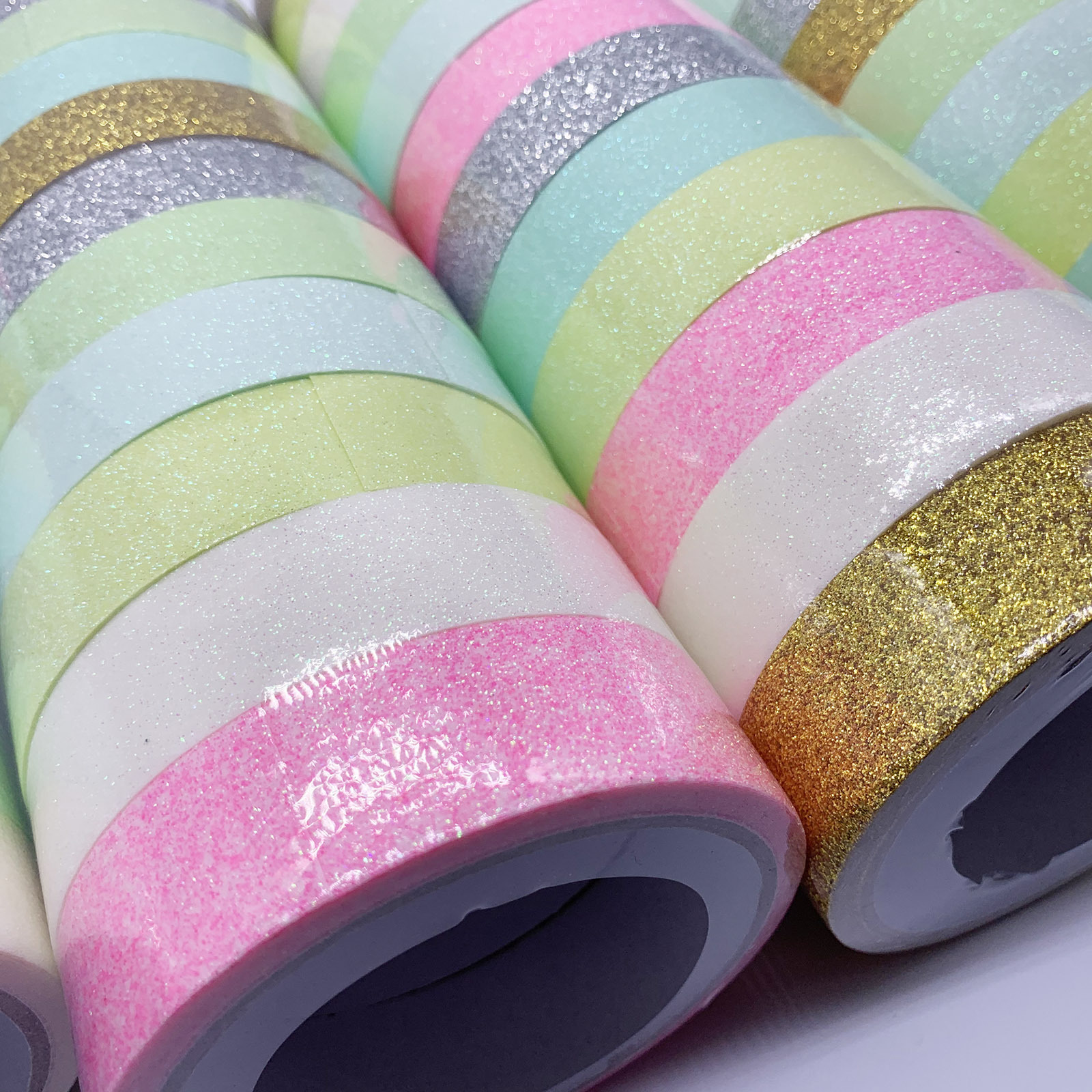 2021 Sparkly  glitter self-adhesive tape journal accessories wholesale washi tape