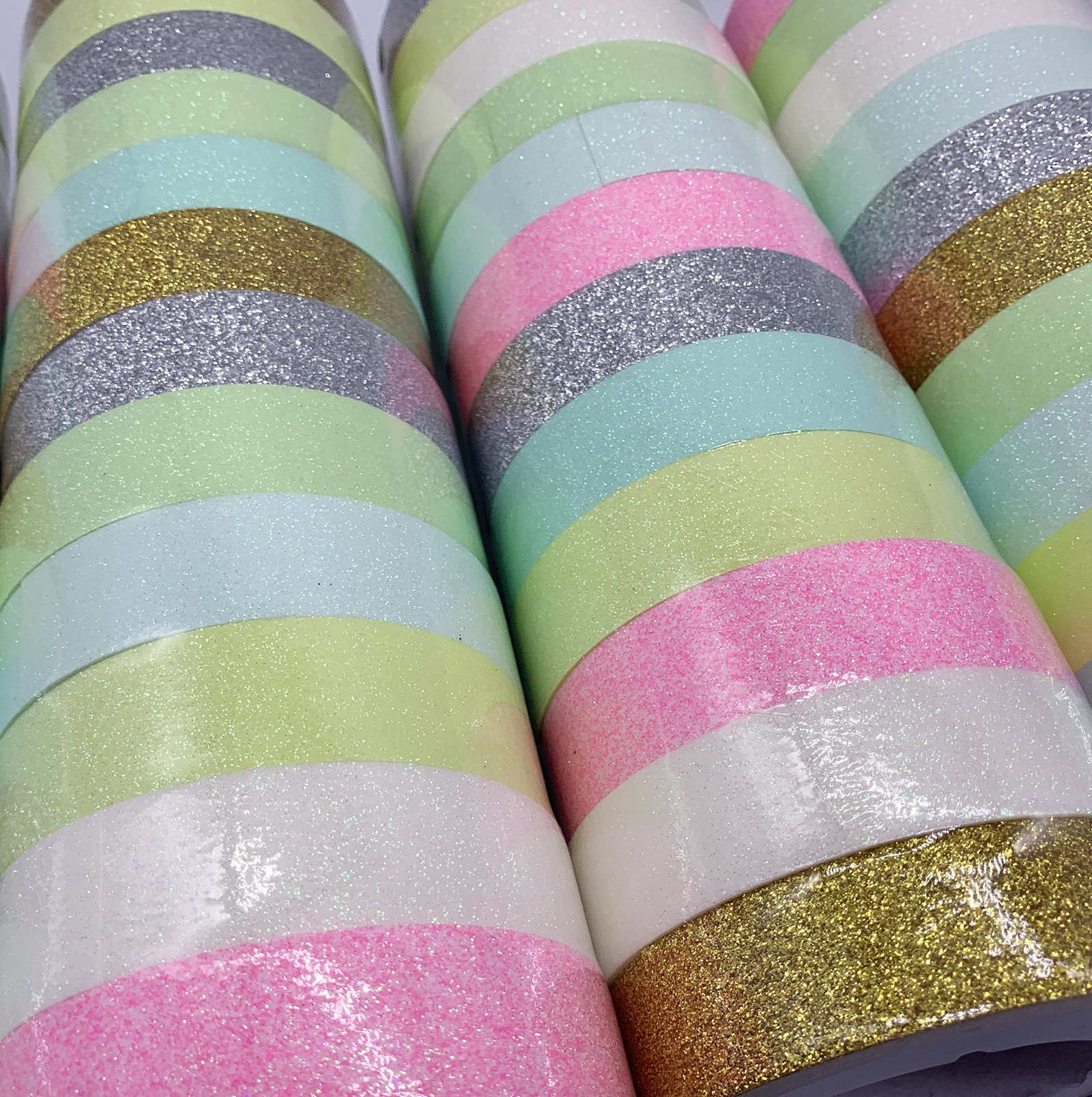 2021 Sparkly  glitter self-adhesive tape journal accessories wholesale washi tape