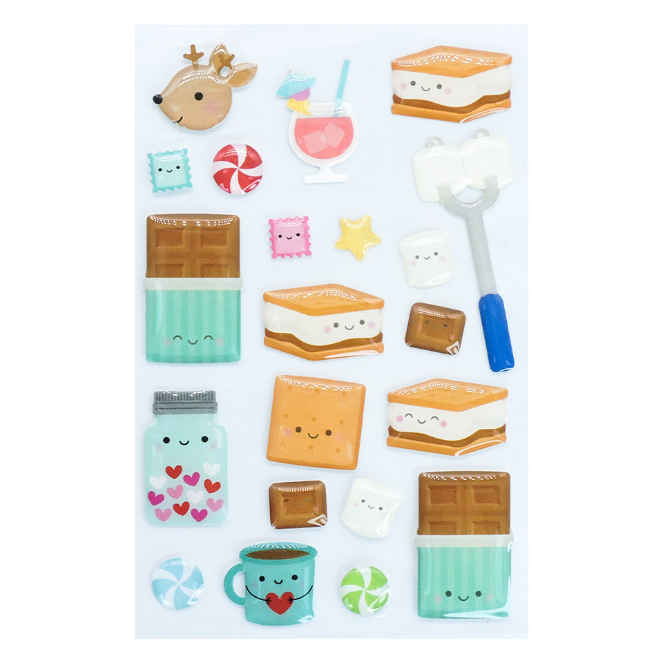 Popular Fashion Paster Scrapbooking Decorative Small Cute Enamel Sticker for Card Making