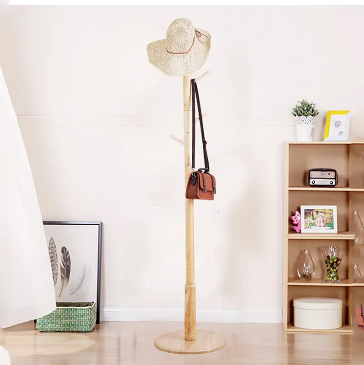 Modern custom office bedroom floor standing clothes hanger tree shaped wooden suit coat hanger rack