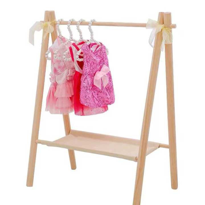 Kids clothing display racks modern wooden coat rack cat dog pet hangers for clothes