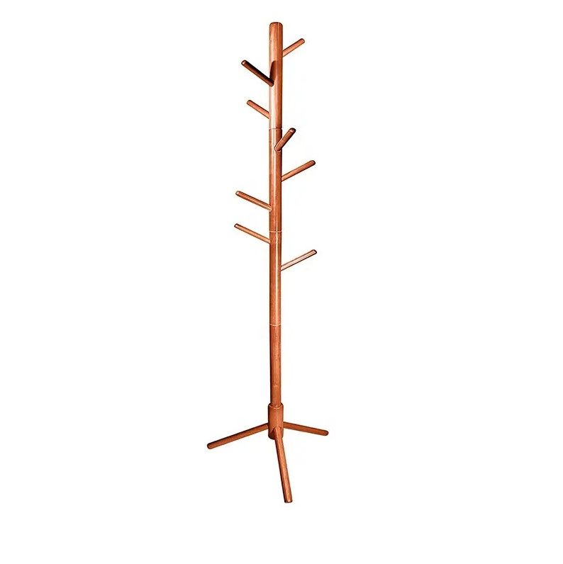 Wholesale custom tree shape clothing racks natural wood coat rack assemble floor standing clothes hanger