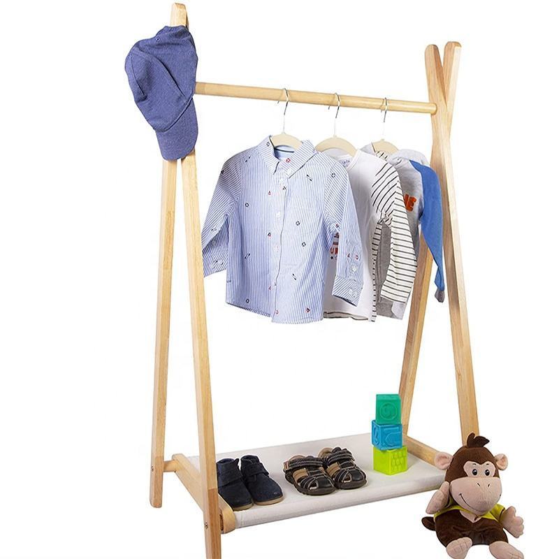 New custom pet clothing hanger solid wood standing clothes coat rack