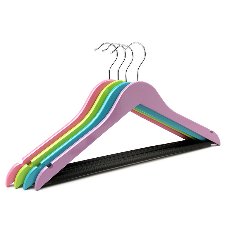 Glory Hanger Wholesale Natural Wooden Hanger of Clothes With Non Slip Bar and Notches