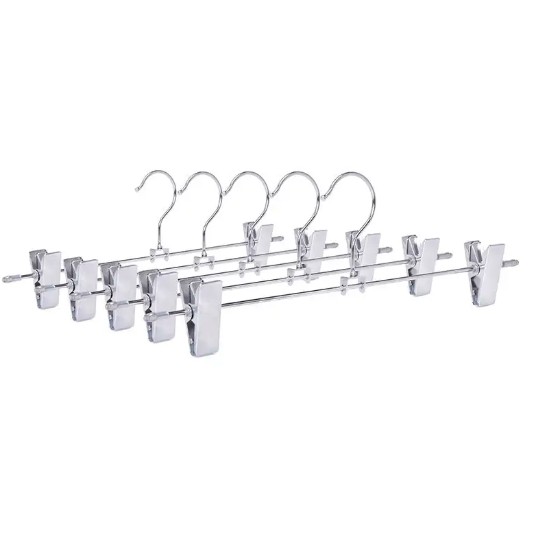 Wholesale custom portable pvc coated clothes hanger metal pants and skirt hangers