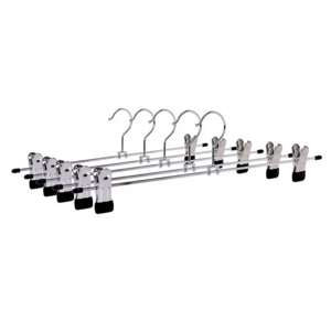 Wholesale custom portable pvc coated clothes hanger metal pants and skirt hangers