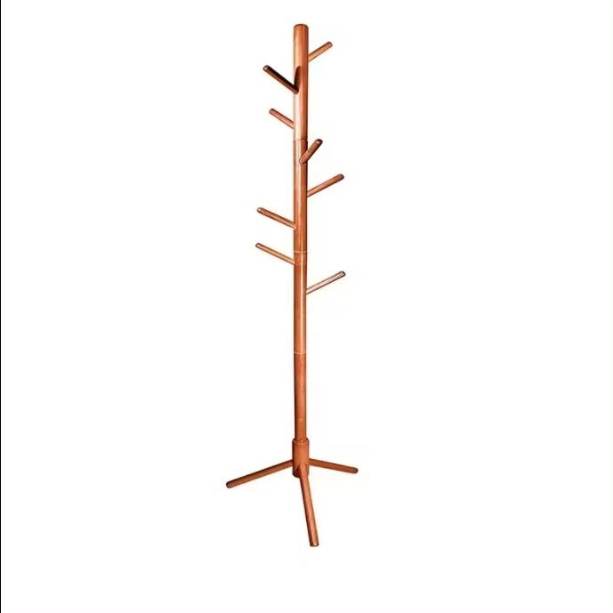 Modern design tree vertical clothes hanger solid wooden standing coat rack multifunction space saving hangers for clothes