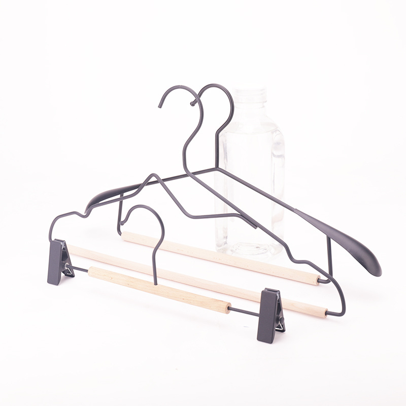 2020 new luxury wooden padded  pants hanger office iron coat hangers