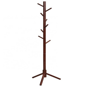 Wholesale Luxury Clothes Coat Hanger Standing Space Saving Multifunction Floor Wooden Coat Racks