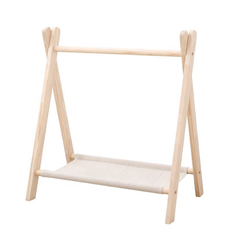 Modern wooden dog pet clothes hanger stand clothes display hanger rack