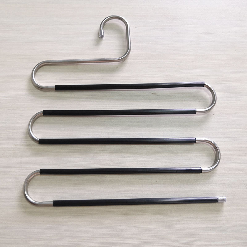 Towel hanger bathroom storage organizer 5 layers stainless steel metal magic space saving pants clothes hangers