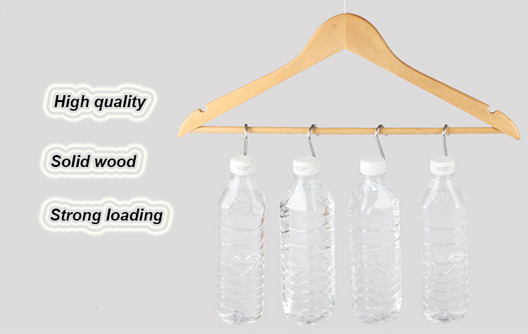 Hot sale cabide de madeira hard wooden clothing hangers for shops wardrobe