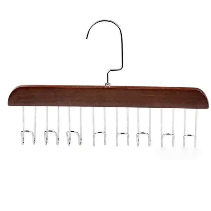 Multi-purpose premium wood hangers space saving bra underwear hangers closet with 8 hooks