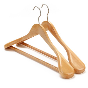 Wooden wide shoulder clothes coat hanger for jacket with wide shoulder