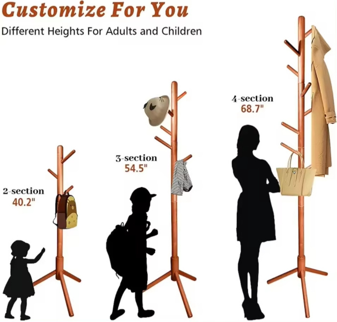 Heavy duty tree shape office coat hanger stand high quality custom wooden clothes hanger bedroom coat rack