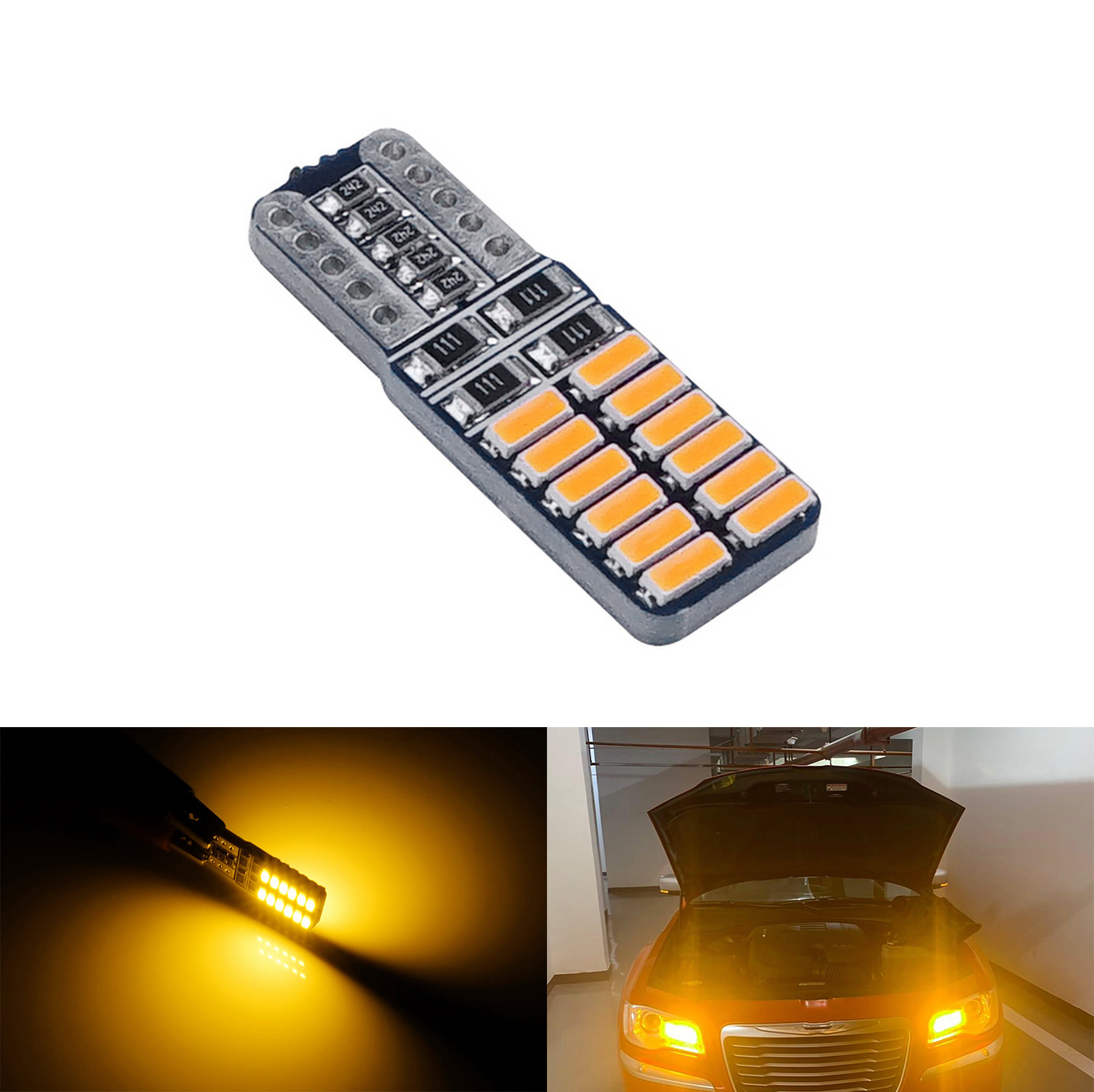 T10 LED  Bulb Canbus DC 12v 4014 24smd 6000k LED No Error Car Width Light  T10 LED Canbus