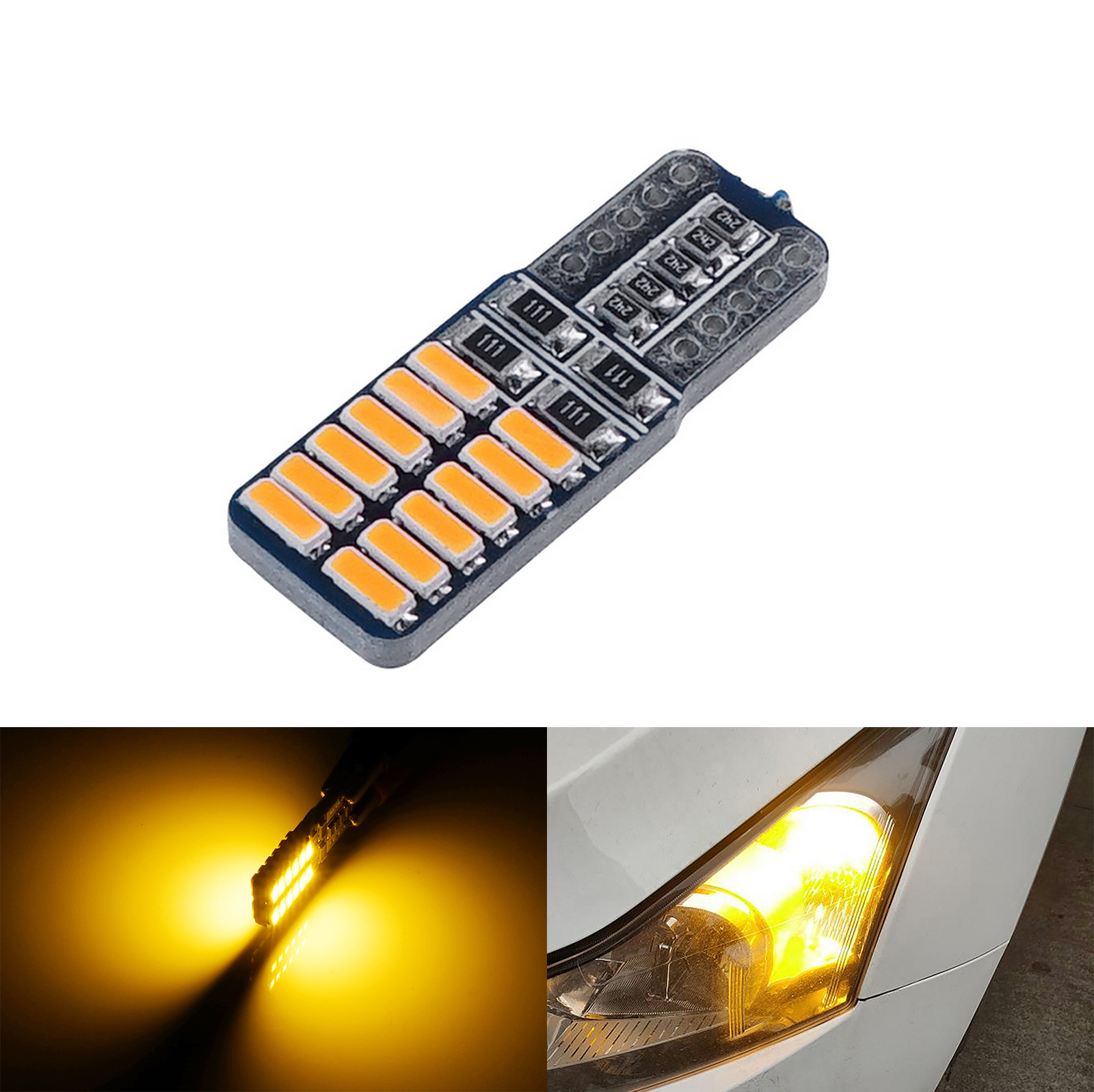 T10 LED  Bulb Canbus DC 12v 4014 24smd 6000k LED No Error Car Width Light  T10 LED Canbus