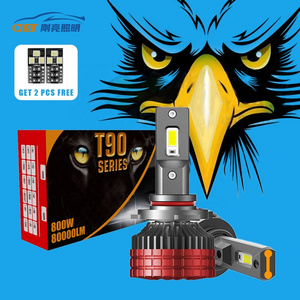 2024 New product T80 600w 60000lm 6000k H1 h3 h7 9005 9006 9012 high low beam h11 led headlights for car