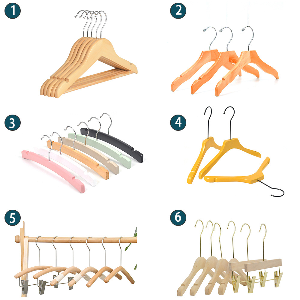 Wholesale cute wooden children kids clothes hanger pink baby hanger for gril's clothing