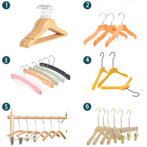 Wholesale cute wooden children kids clothes hanger pink baby hanger for gril's clothing