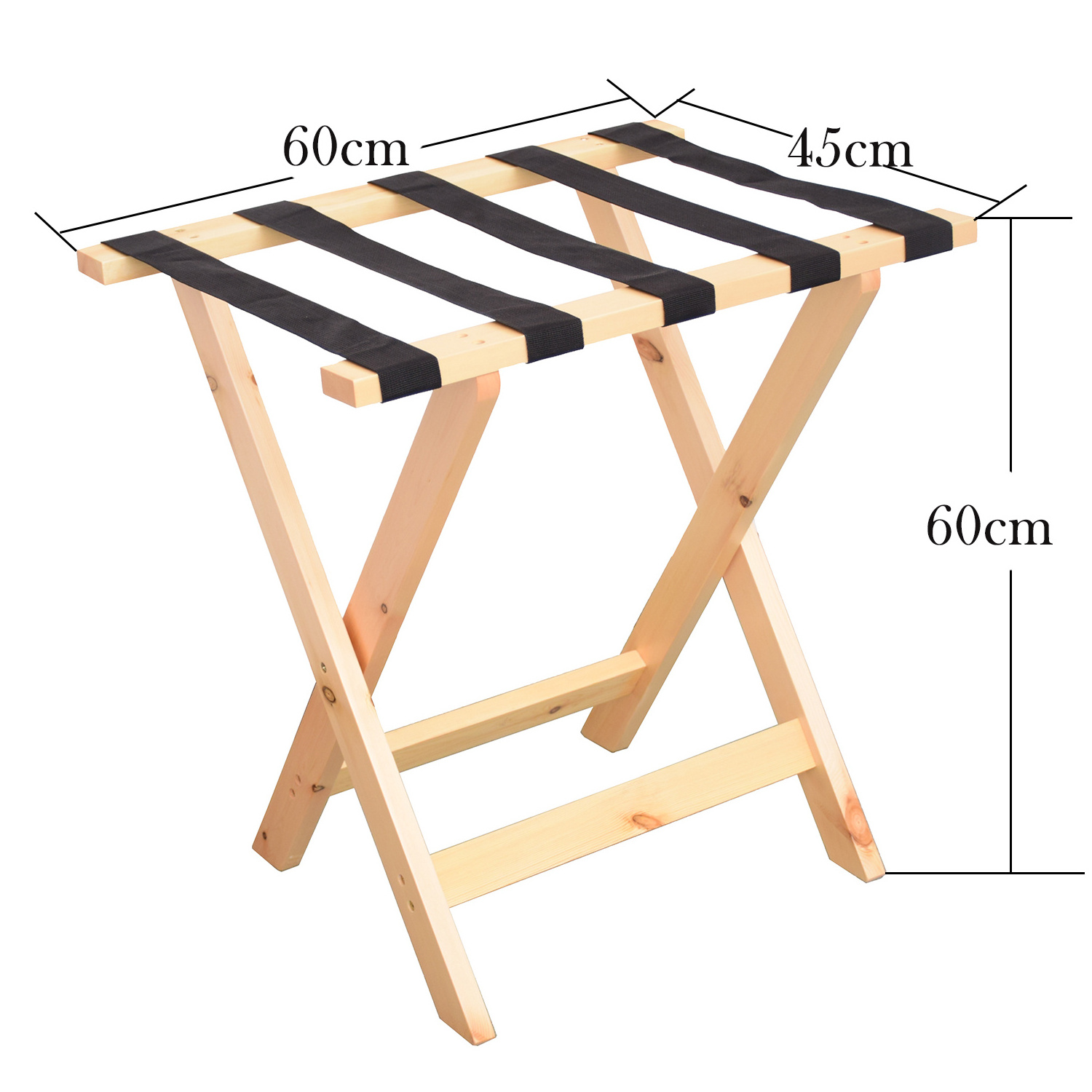 Wood hotel room folding luggage rack,standing hanger