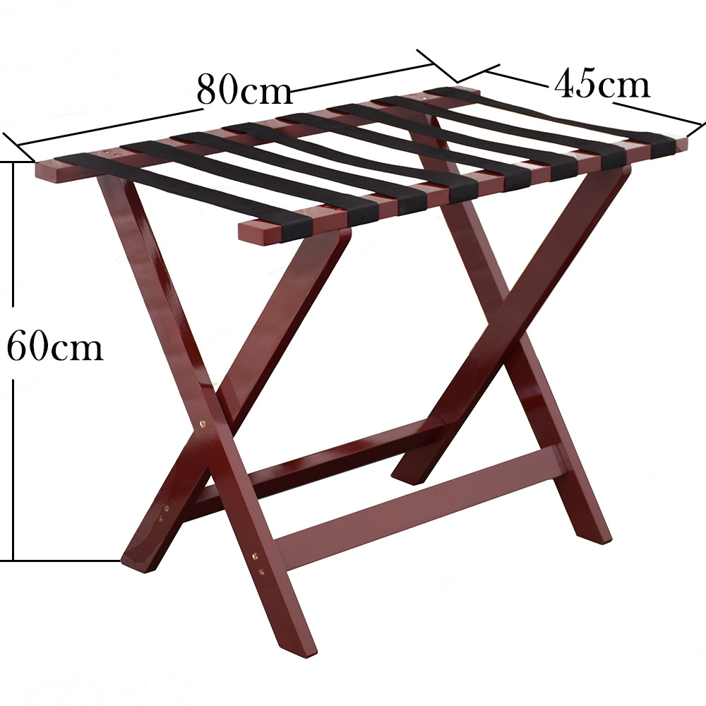 Wood hotel room folding luggage rack,standing hanger