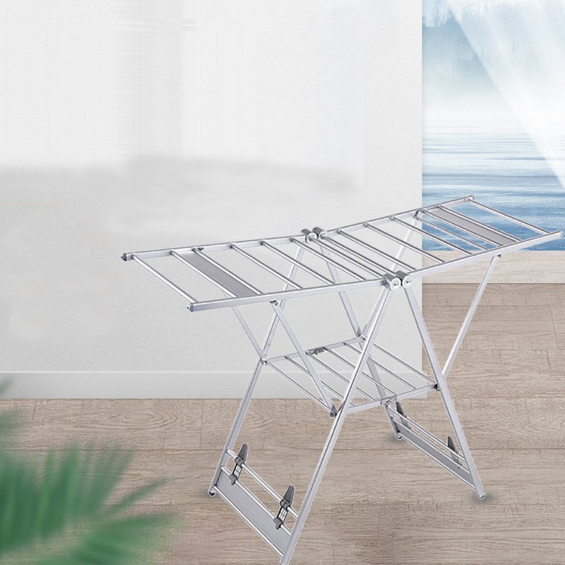 Balcony aluminium folding clothes dryer hanger stand laundry clothes drying rack for laundry