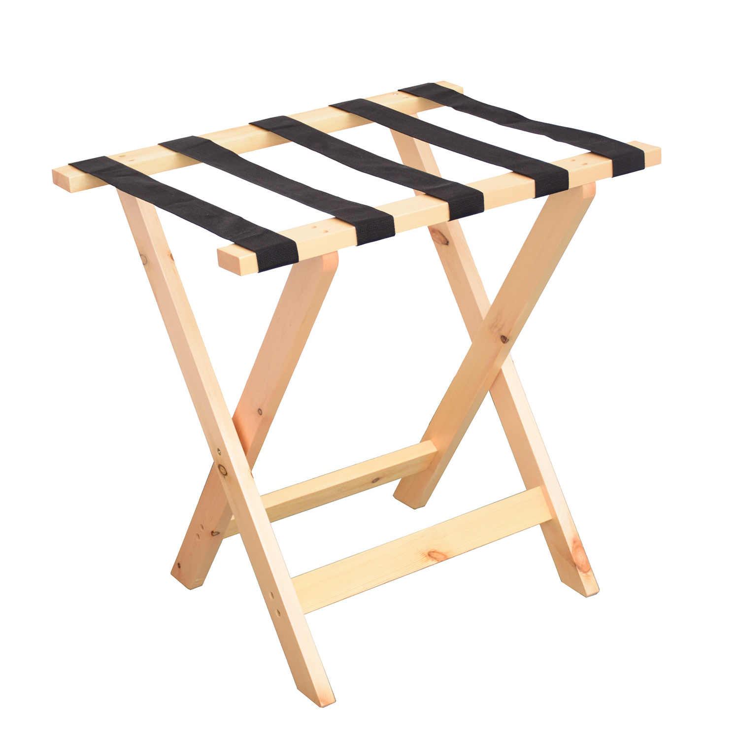 Wood hotel room folding luggage rack,standing hanger