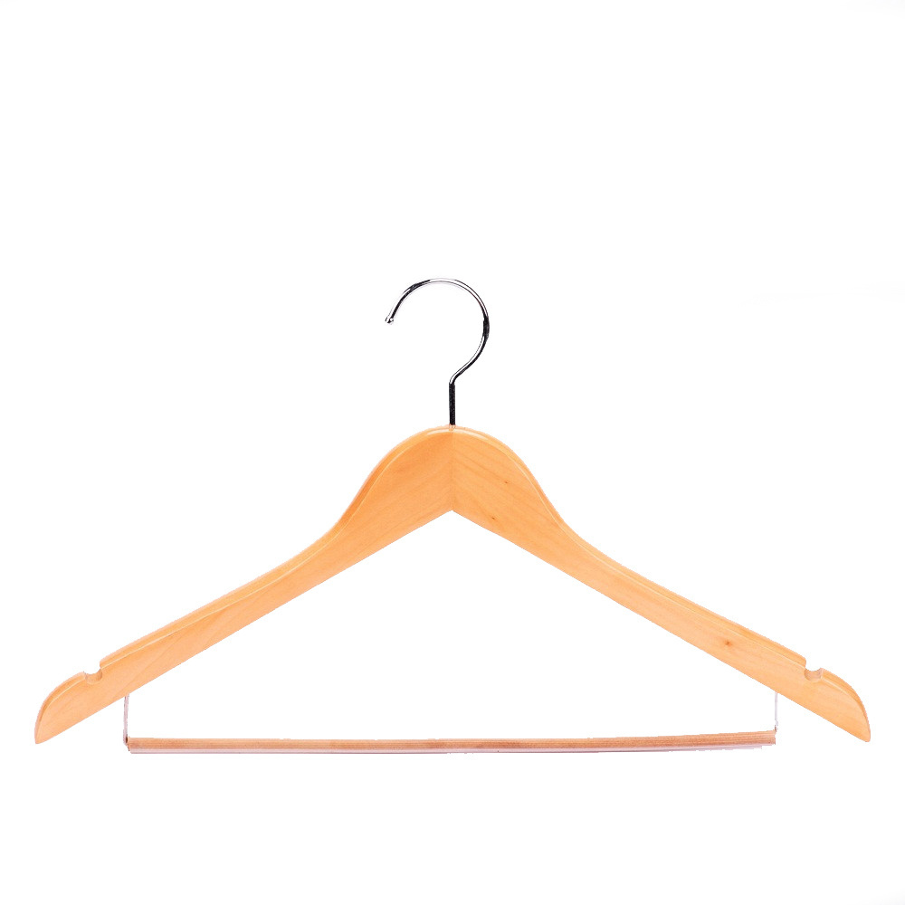 19 Years Hangers Manufacturer Bulk Clothes Hanger Wooden Suit Hangers with Non Slip Pants Bar