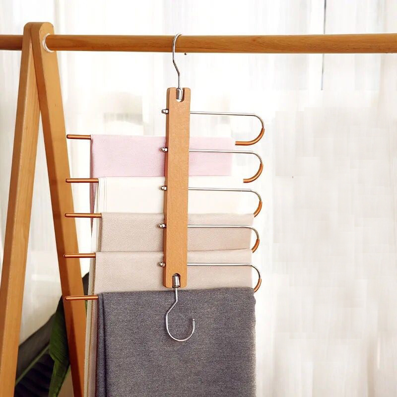 Space Saving Storage Racks Multi Layer Metal Organizer Hangers Folding Magic Pants Hangers