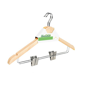 Wholesale Clothing Pants Clip Wooden Suit Clothes Hangers With Clip