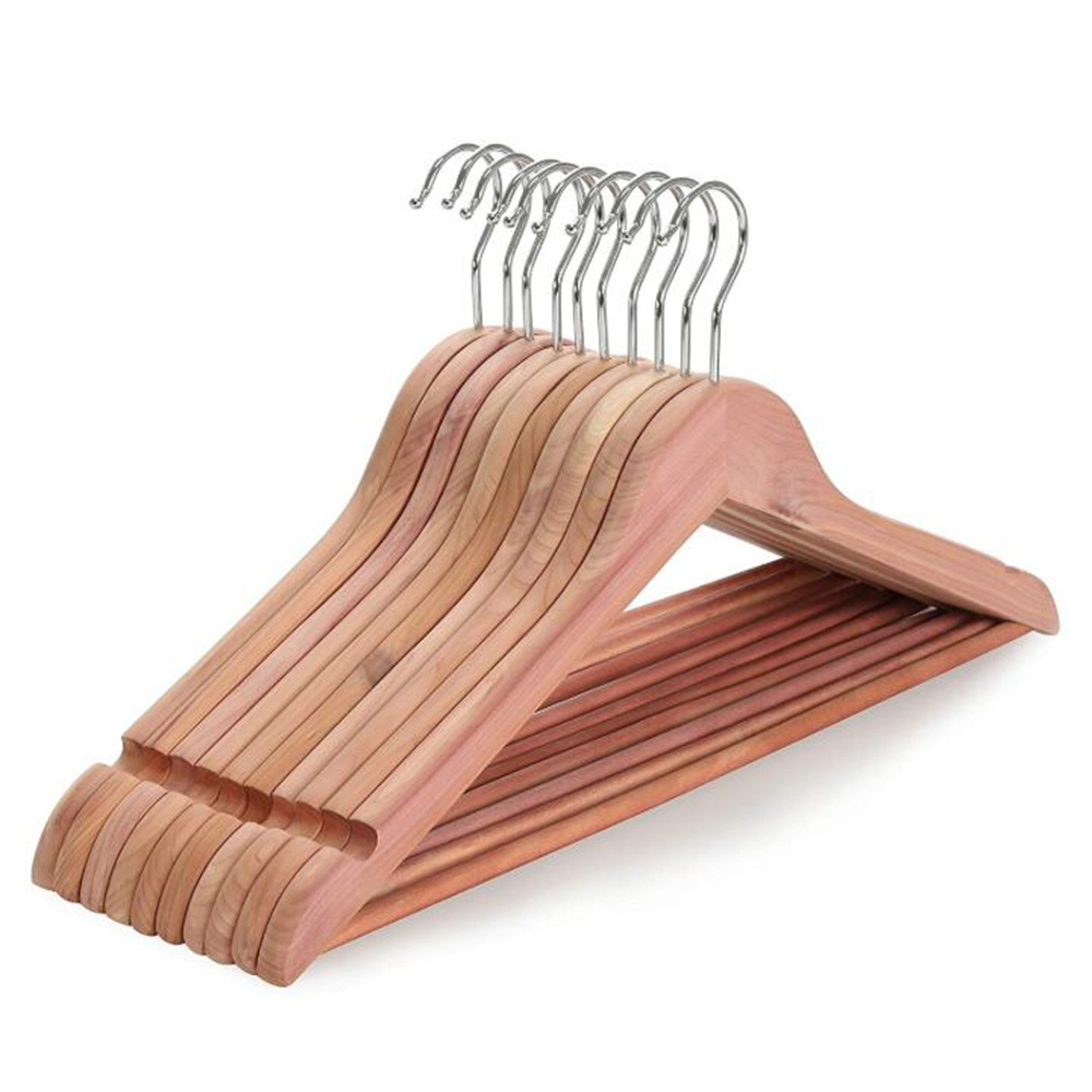 BSCI Manufacturer red cedar wood clothes hanger Suit Shirt Aromatic Cedar Clothes Hangers