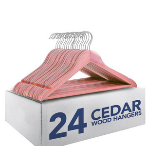 BSCI Manufacturer red cedar wood clothes hanger Suit Shirt Aromatic Cedar Clothes Hangers