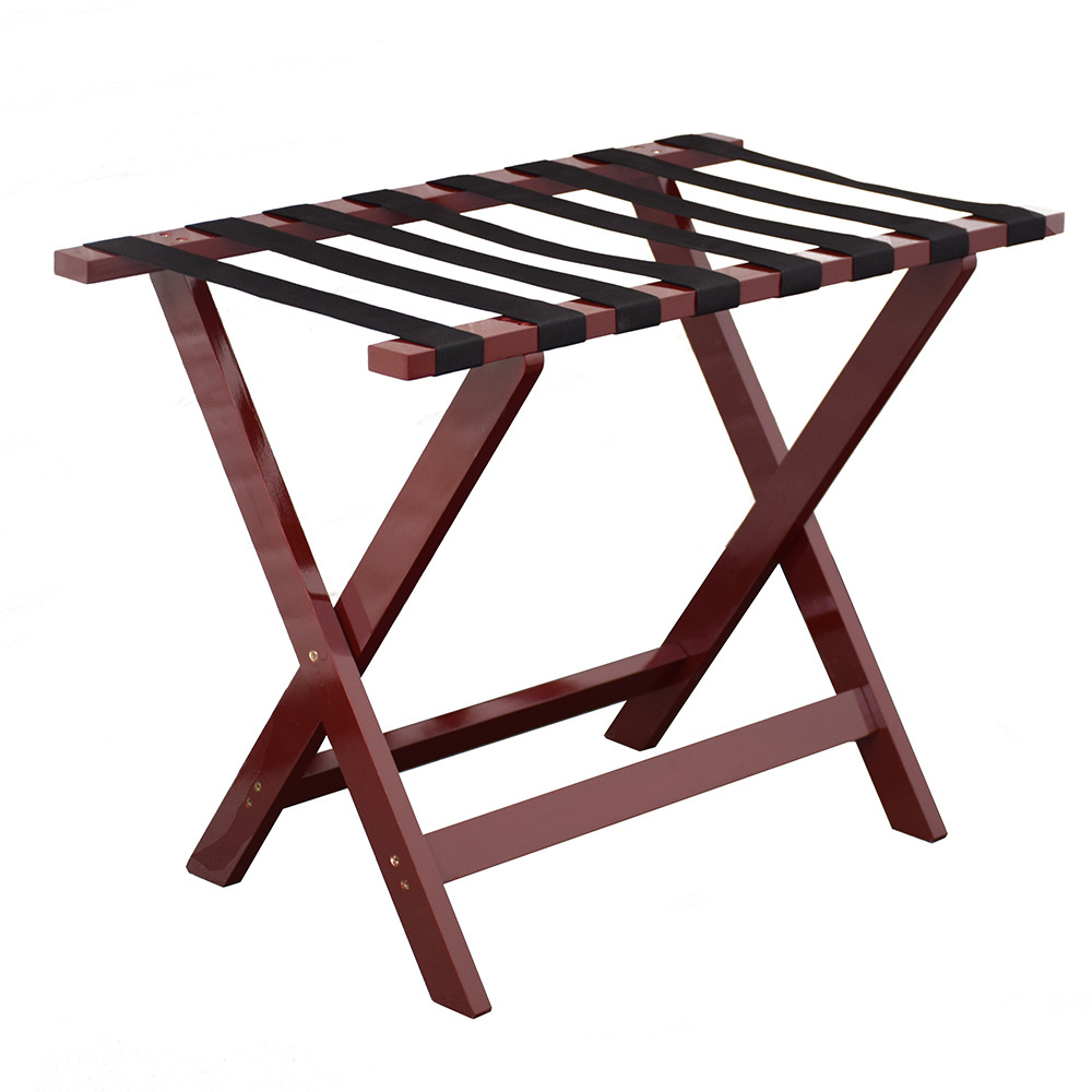 Wood hotel room folding luggage rack,standing hanger