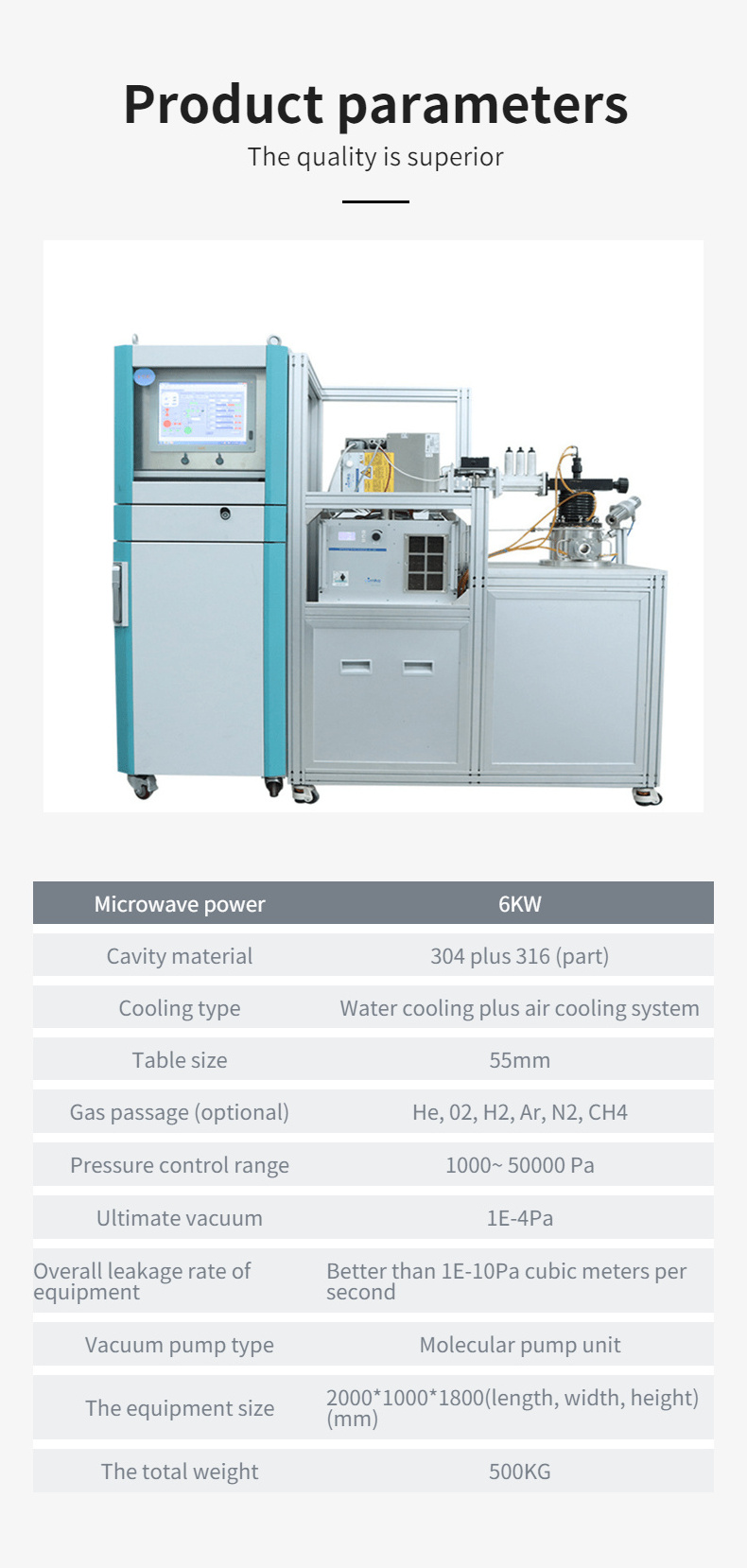 Microwave Plasma CVD diamond growing machine for preparing high-quality diamond films and crystals