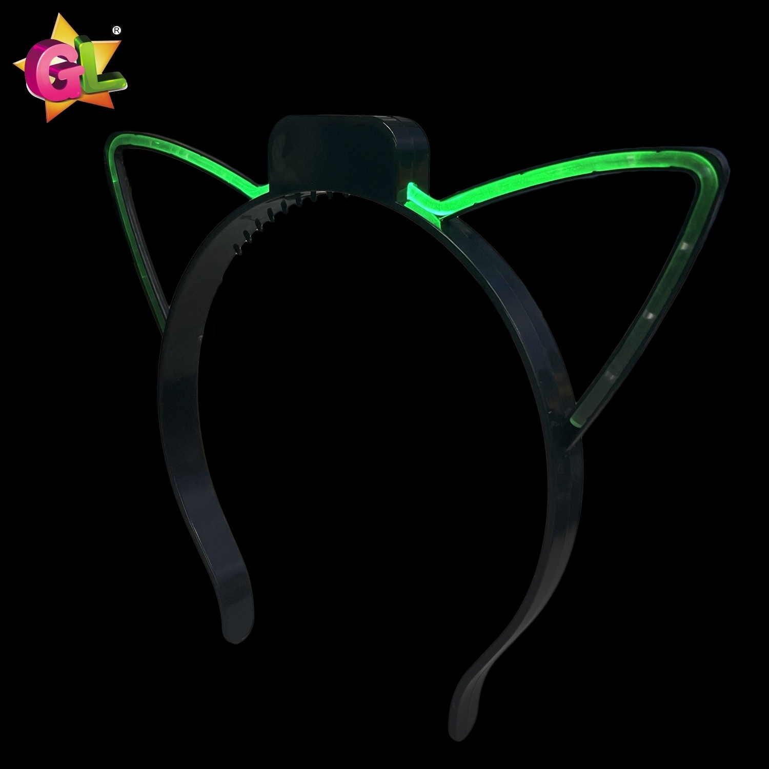 Light up toys light up cat ears headband 2 led cartoon headbands christmas halloween party headdress