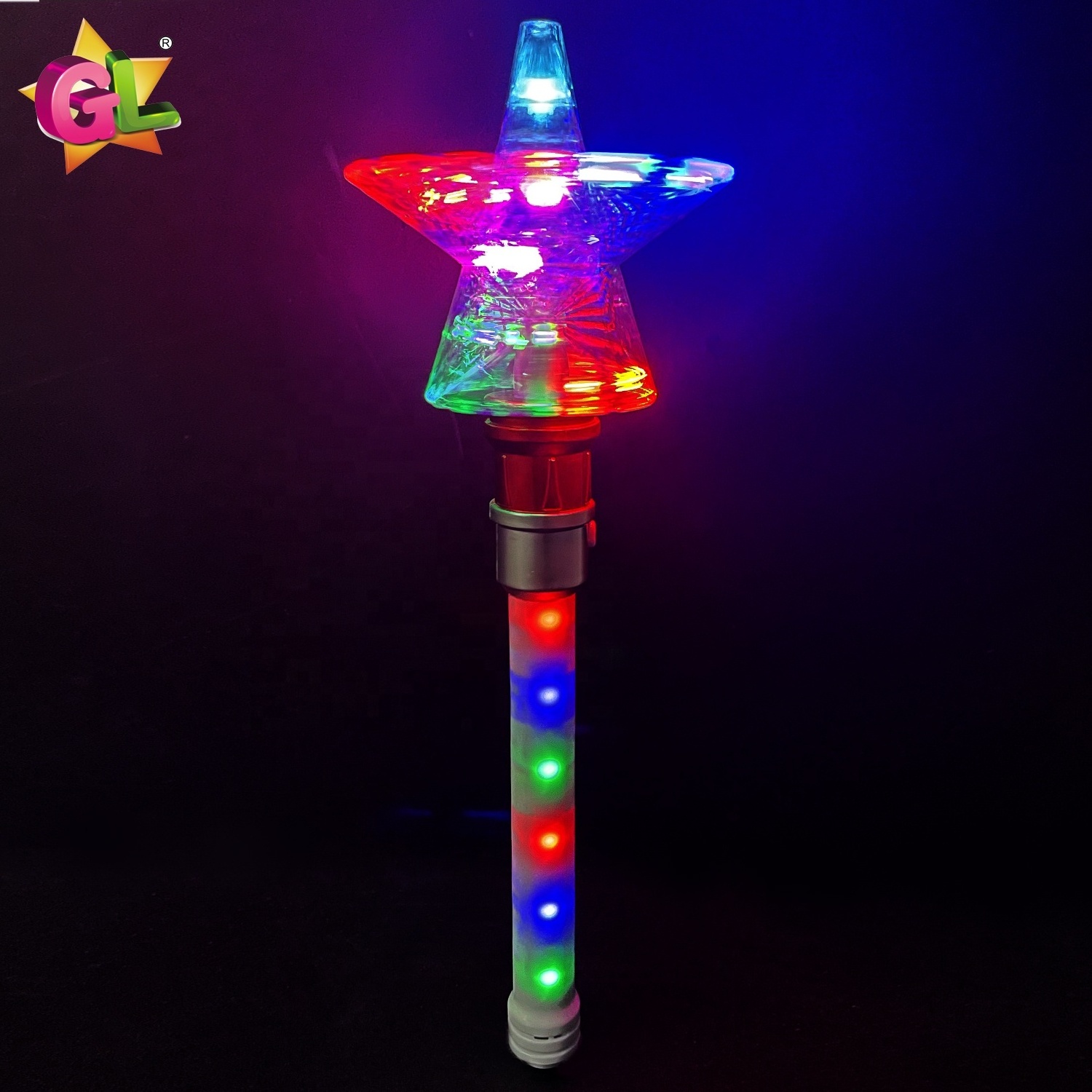 Light up toys 12 light up spinning star wand led high speed rotating star stick glow in the dark