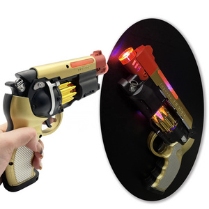 Light up wholesale toys  led revolver toy gun with sound electronic plastic toy guns for kids gift