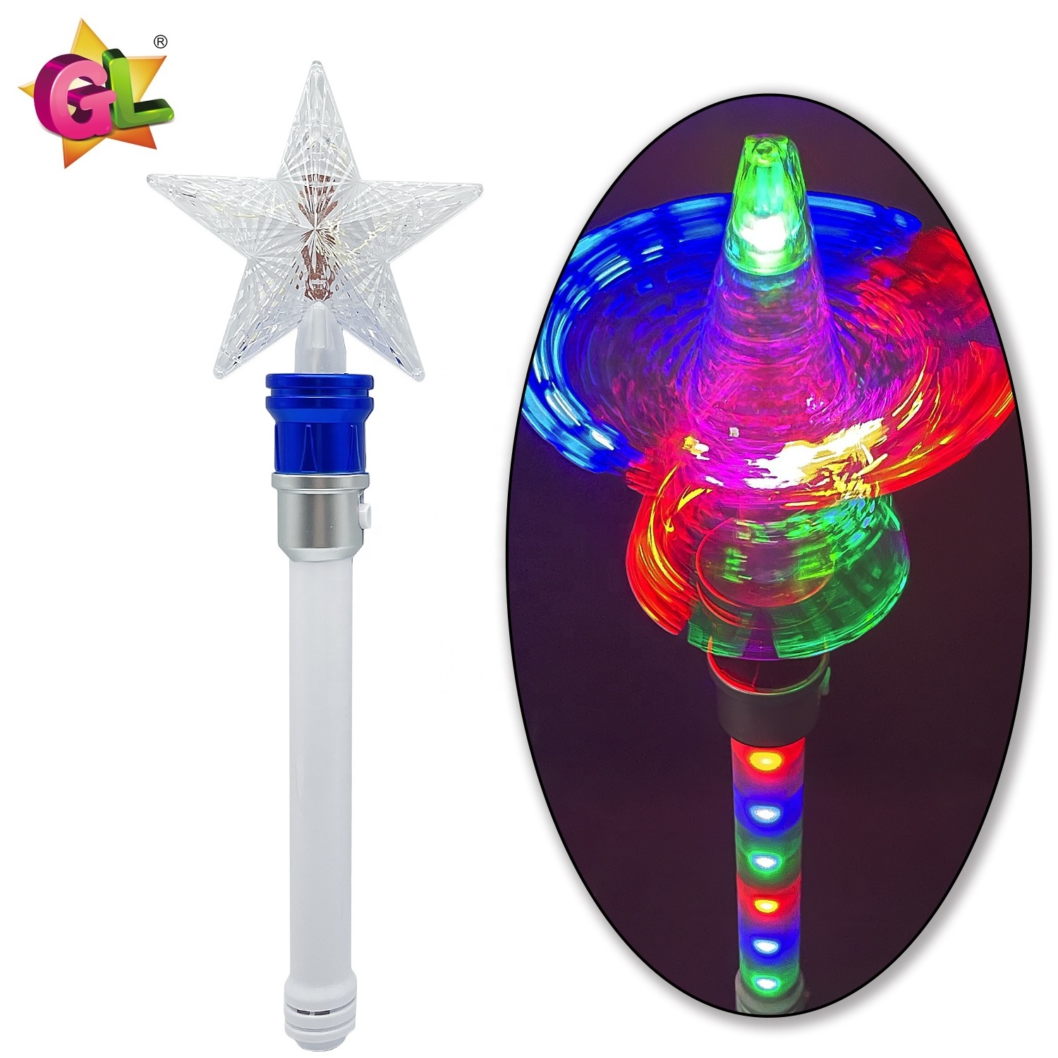 Light up toys 12 light up spinning star wand led high speed rotating star stick glow in the dark