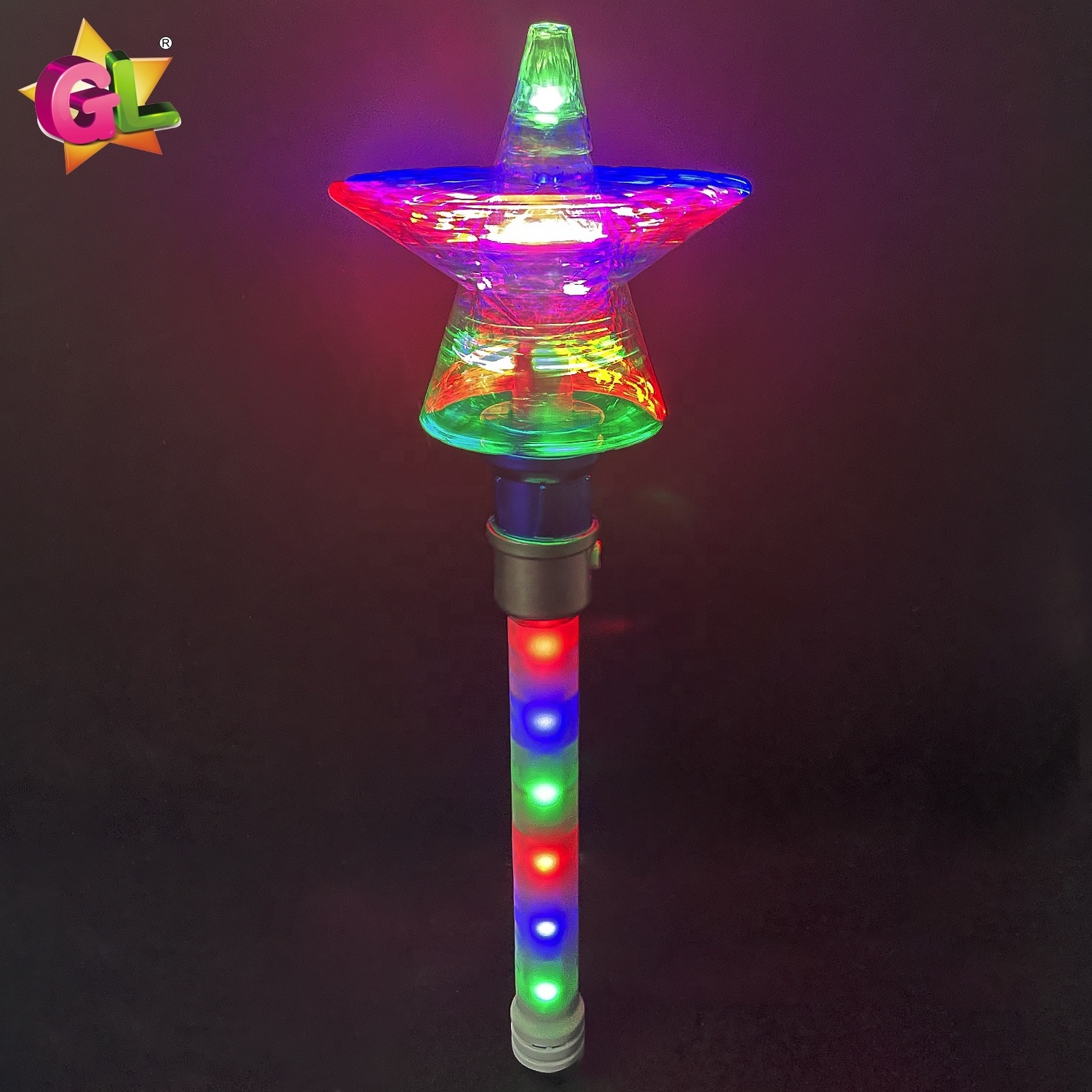 Light up toys 12 light up spinning star wand led high speed rotating star stick glow in the dark