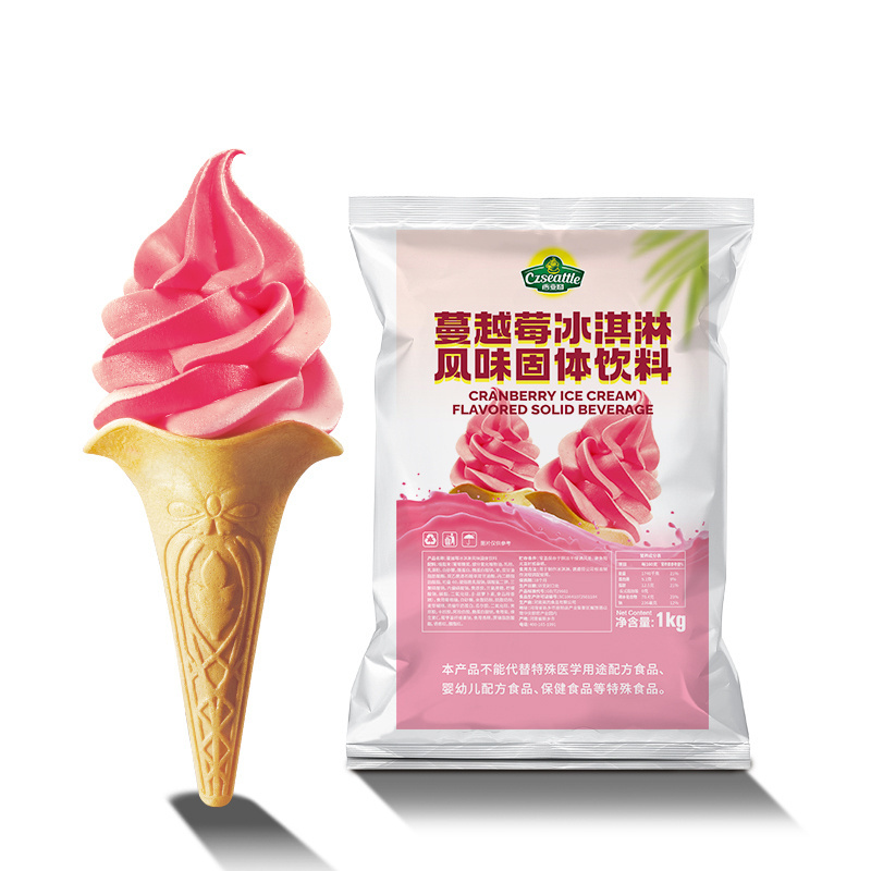 Popular Czseattle new product Cranberry ice cream powder soft ice cream powder for boba tea bubble tea ingredients