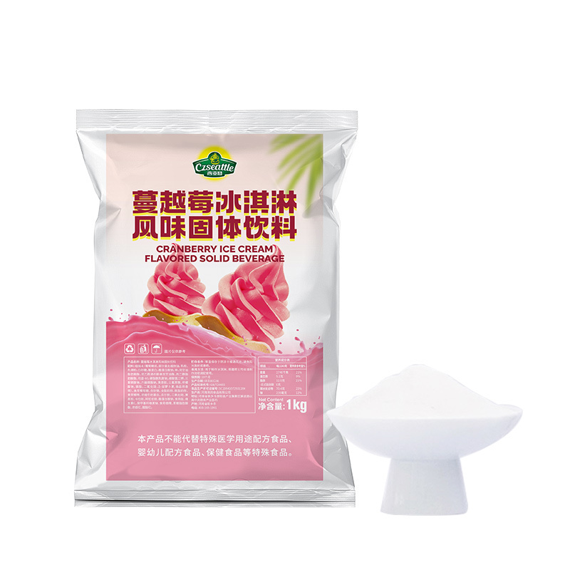 Popular Czseattle new product Cranberry ice cream powder soft ice cream powder for boba tea bubble tea ingredients