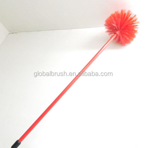 HQ9711 round shape Yiwu ceiling brushes ceiling cleaning brush with telescopic metal handle