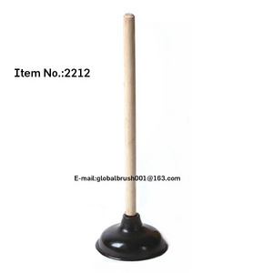 HQ2212 factory wholesale with wooden stick 5.5" rubber toilet plunger pump