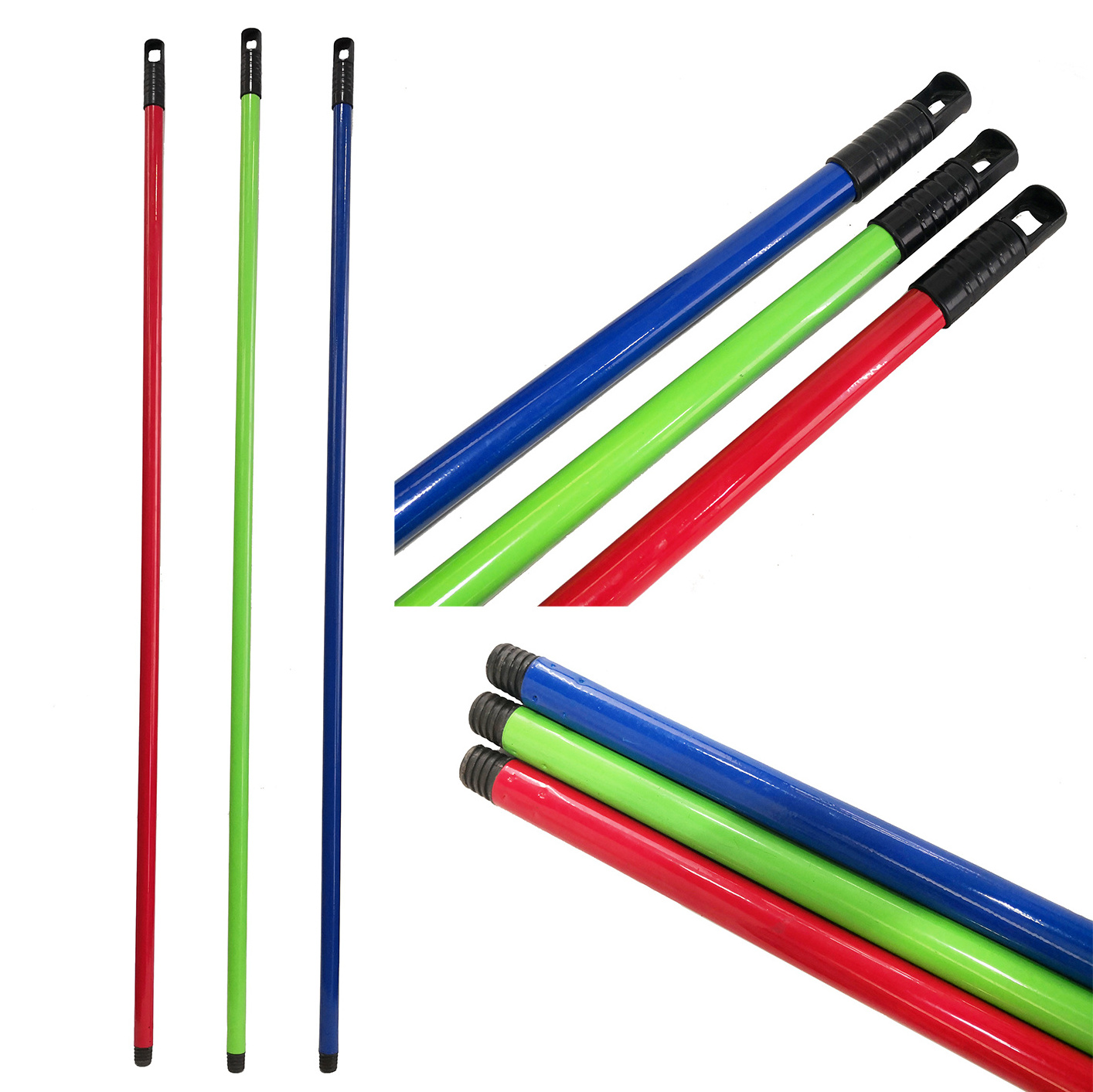 Italian thread American thread  iron broom stick escoba  broom handle Italian thread, different color broom stick  mop   pole