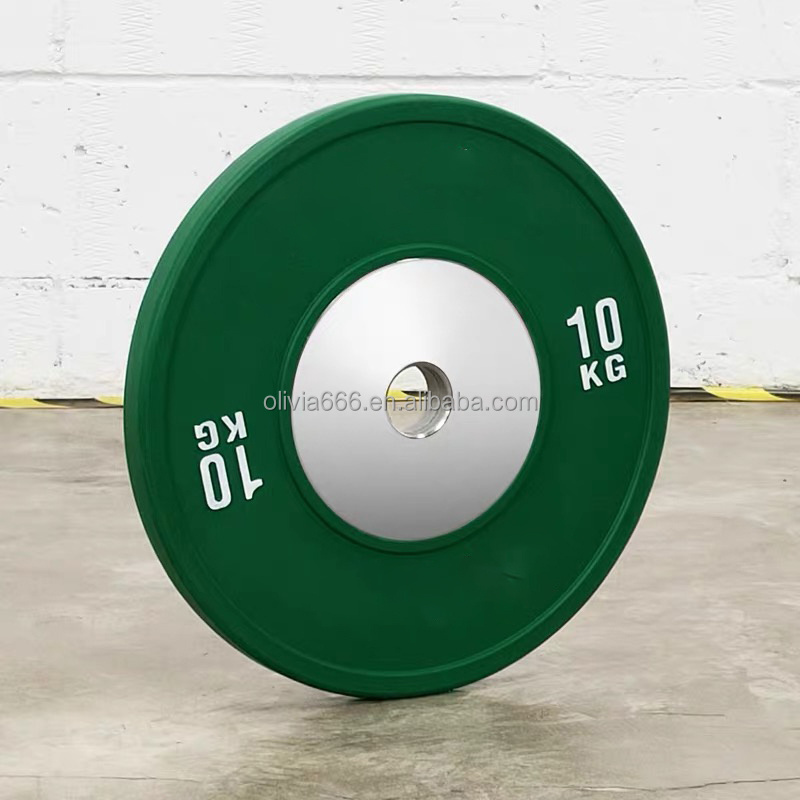 Weight Lifting Solid Rubber Crossfit KG Bumper Plate/Color Bumper Plates Weight with Steel Ring