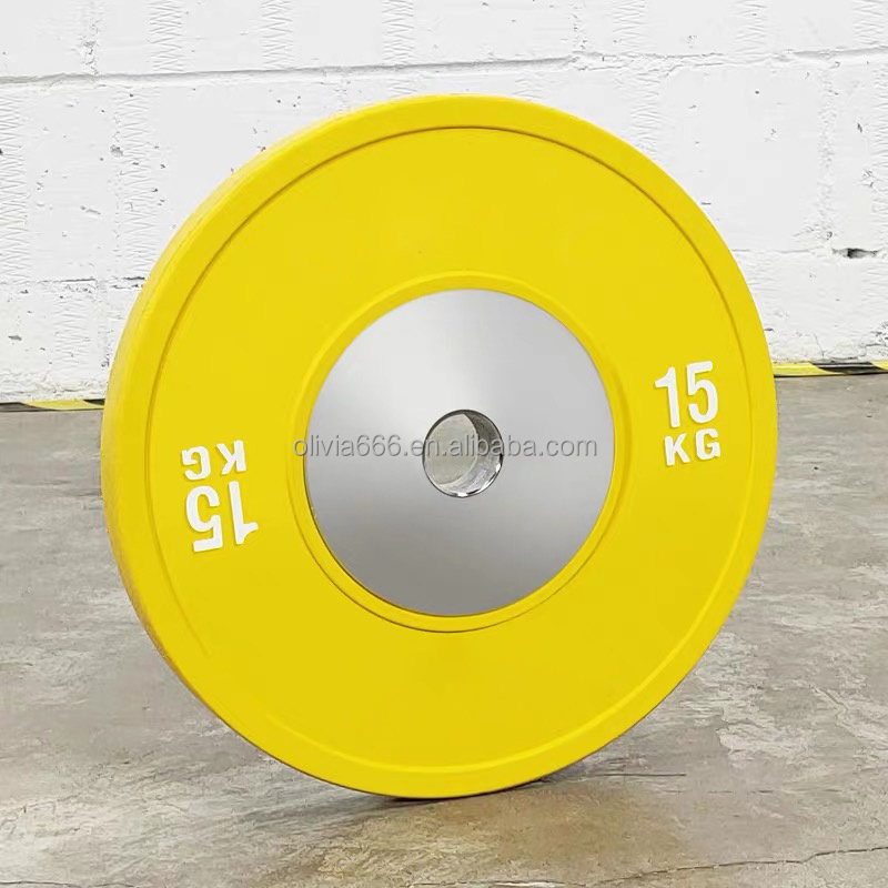 Weight Lifting Solid Rubber Crossfit KG Bumper Plate/Color Bumper Plates Weight with Steel Ring