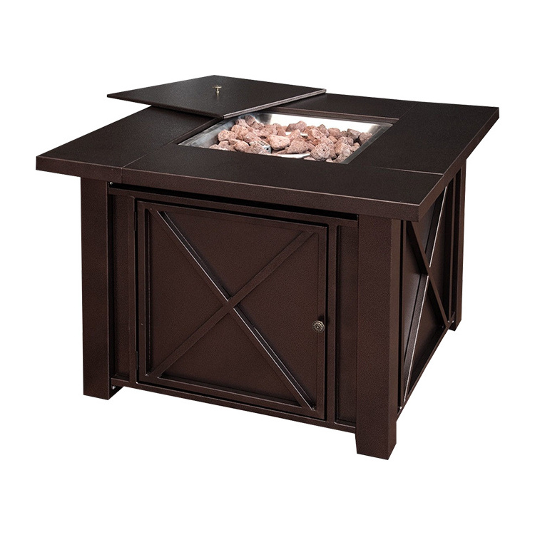 Agio Kolea Bay Fire Pit Table with lava rock