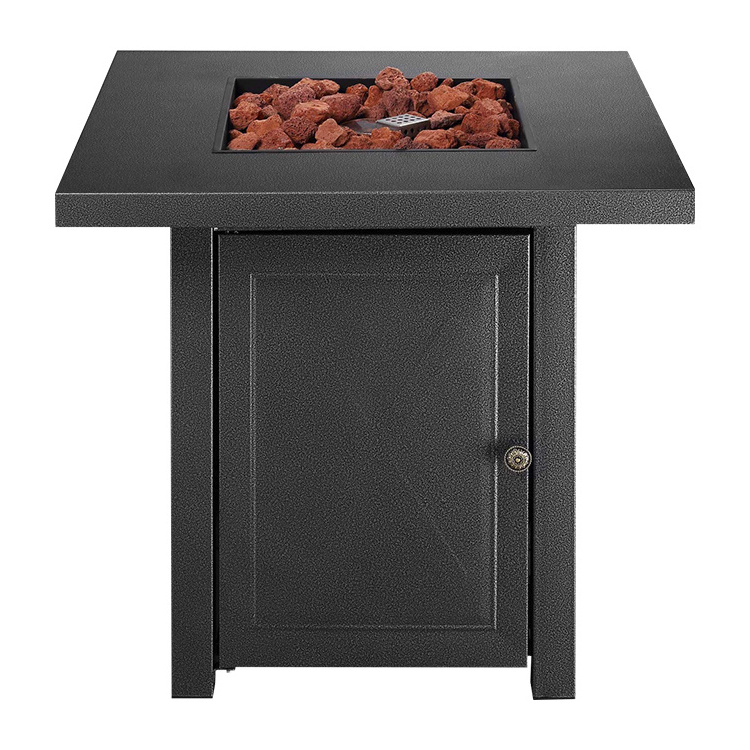 Square Slate and Faux Wood LP Gas Fire Pit