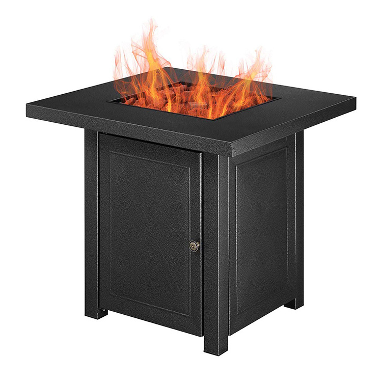 Square Slate and Faux Wood LP Gas Fire Pit